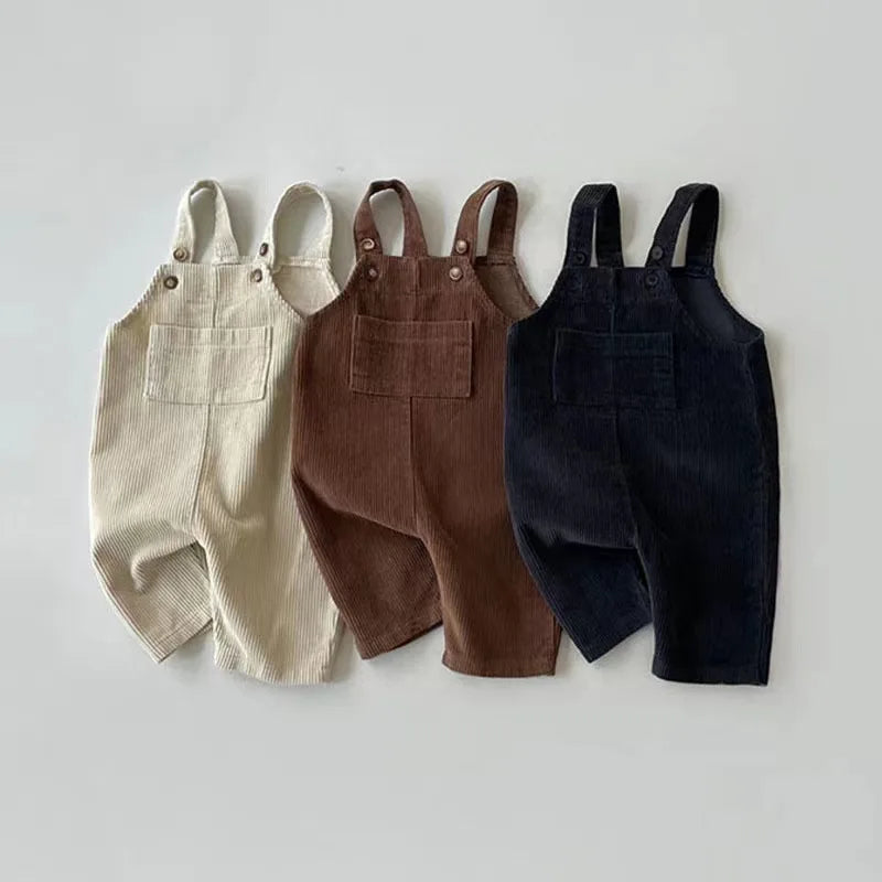 Corduroy Suspender Romper for Toddlers